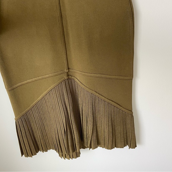 Vintage Azzedine Alaïa SS 1990 Olive Green Fitted Dress Small - Picture 5 of 9